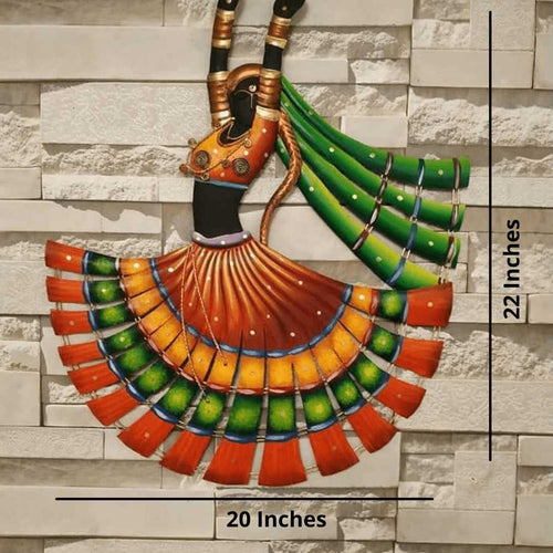 Mettalic Wall Art Kalbeliya (22 * 20 Inches)