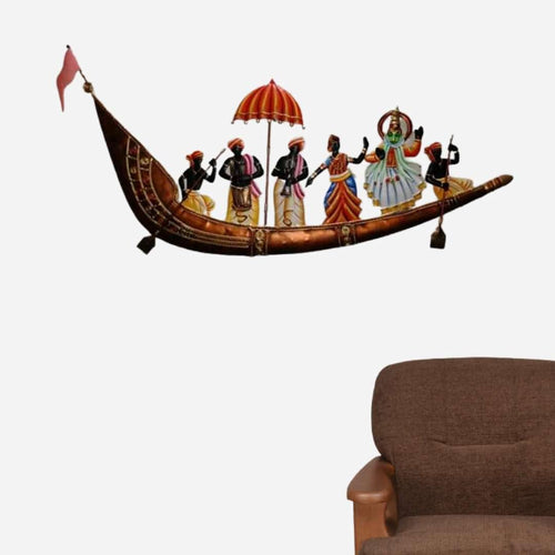 Mettalic Wall Art Kettuvallam Nrityam (36 * 18 Inches)