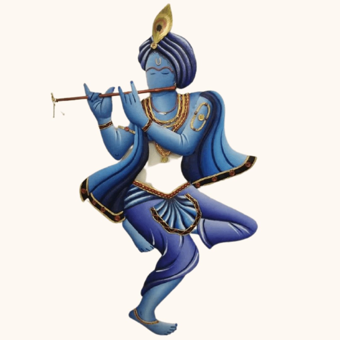 Mettalic Wall Art Manmohan Krishna (24 * 15 Inches)