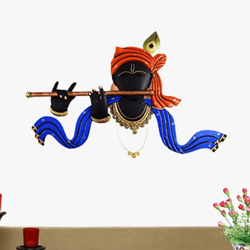 Mettalic Wall Art Mor Mukut Murali Dhari (22 * 18 Inches)
