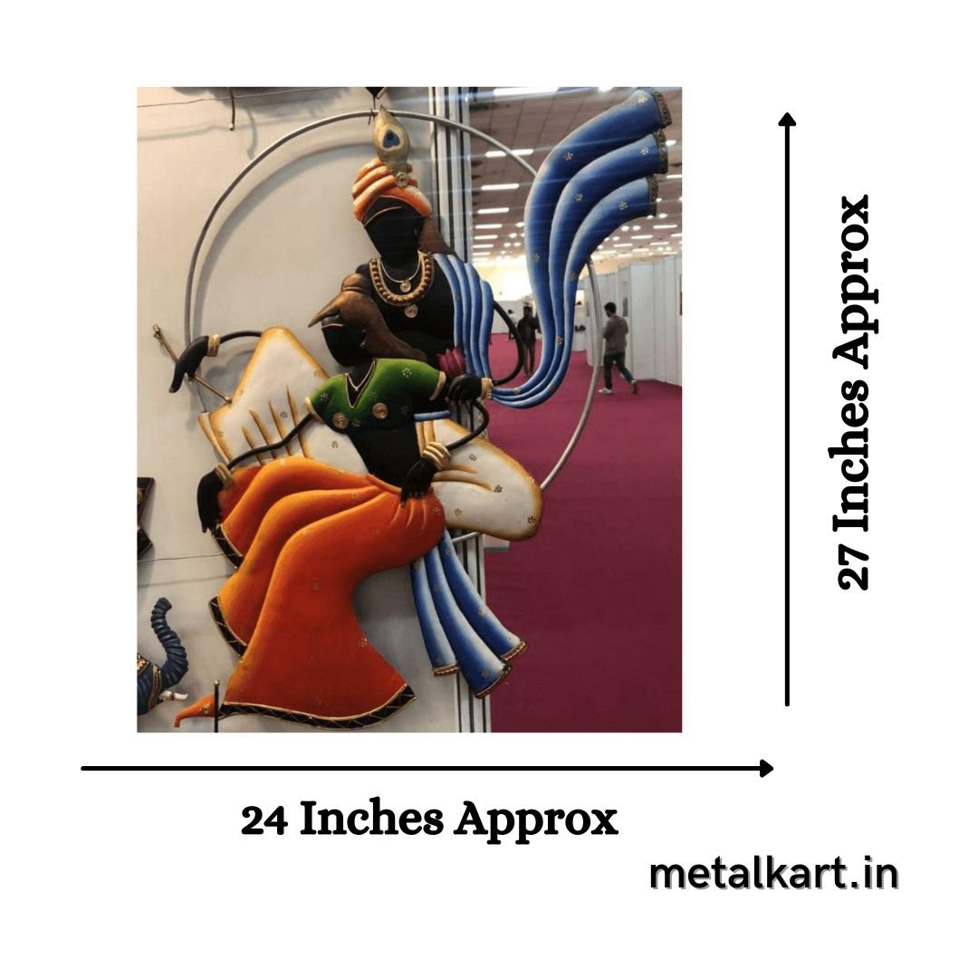 Mettalic Wall Art Radha krishna Chintan (24 * 27 Inches)