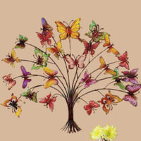 Thumbnail for Mettalic Wall Art Tree of Butterflies (24 * 22 Inches)