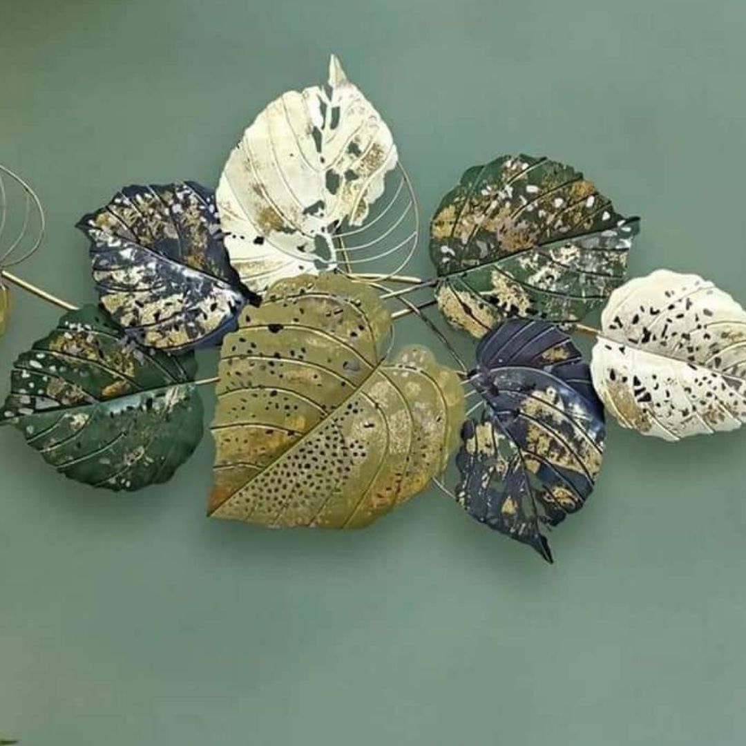 Multicolor Artistic leaves Premium Wall Art (48 x 24 Inches)