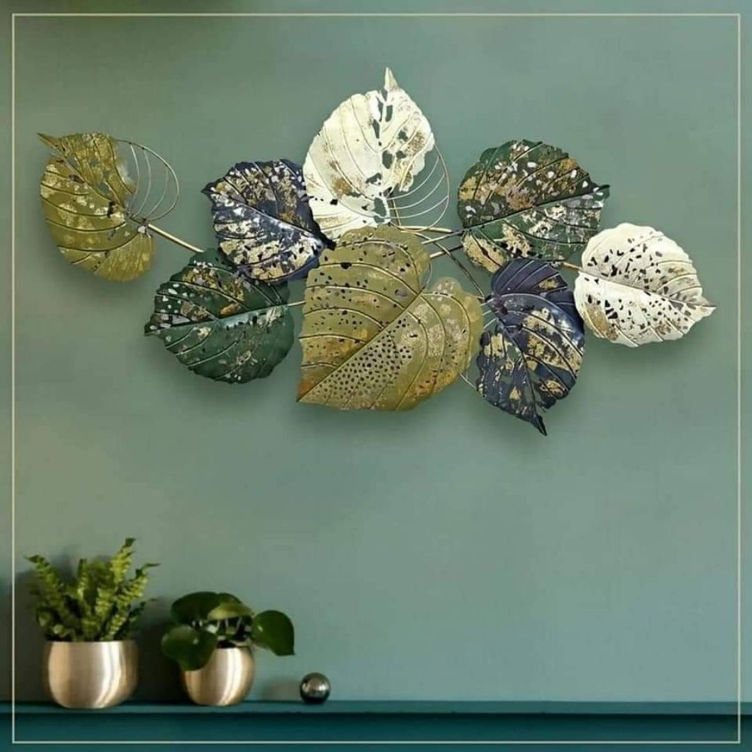 Multicolor Artistic leaves Premium Wall Art (48 x 24 Inches)