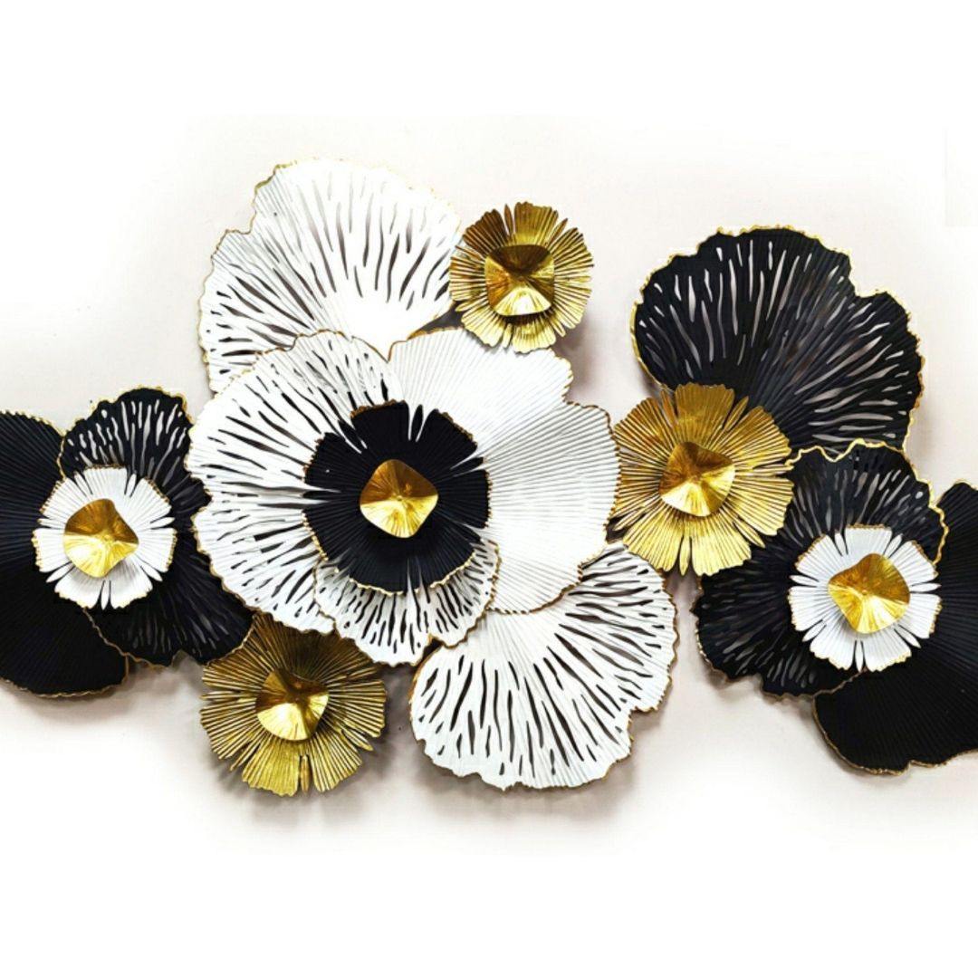 Multicolor metallic wall leaf art for home (52 x 28 Inches)