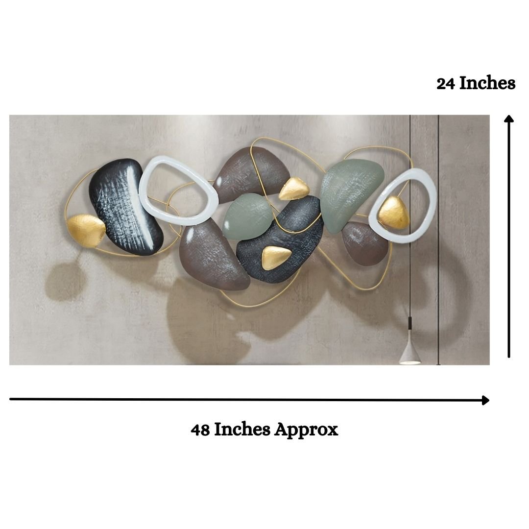 Multicolor Pile of Stones Metal wall Art (48 x 24 Inches)