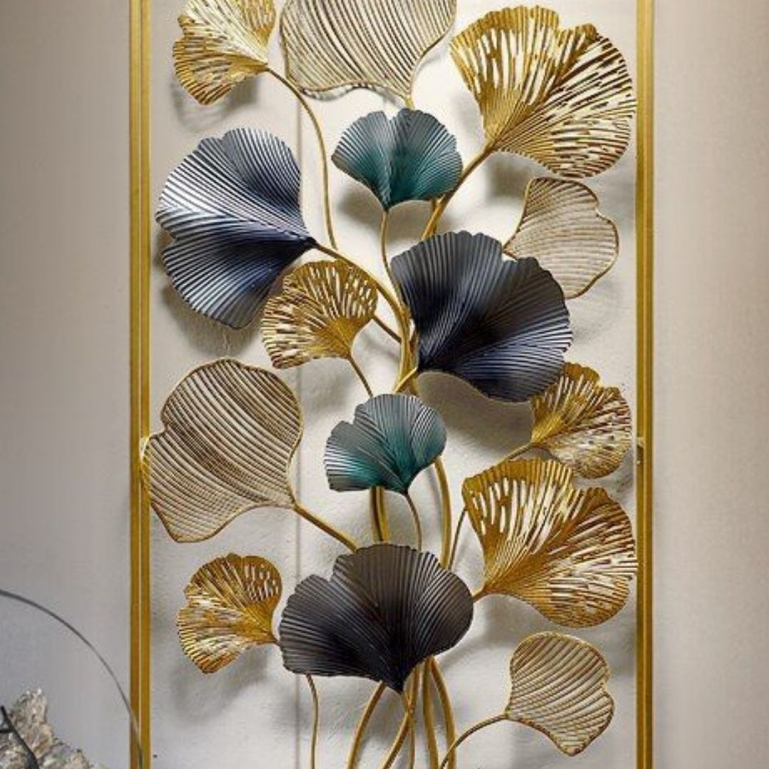 Multicolor Vertical Framed Metal wall Art (24 x 48 Inches)