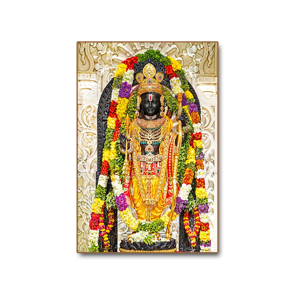 Ram Lalla of Ram Janma Bhoomi Ayodhya with Frame (Starting 36 x 24 Inches)