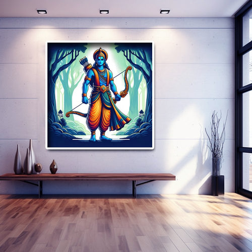 Rama's Vigilant Stance in the Wilderness (36 x 36 Inches)