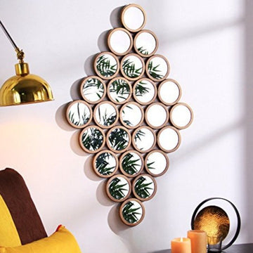 Rectangular aligned 25 circular mirrors (48 x 30 Inches)