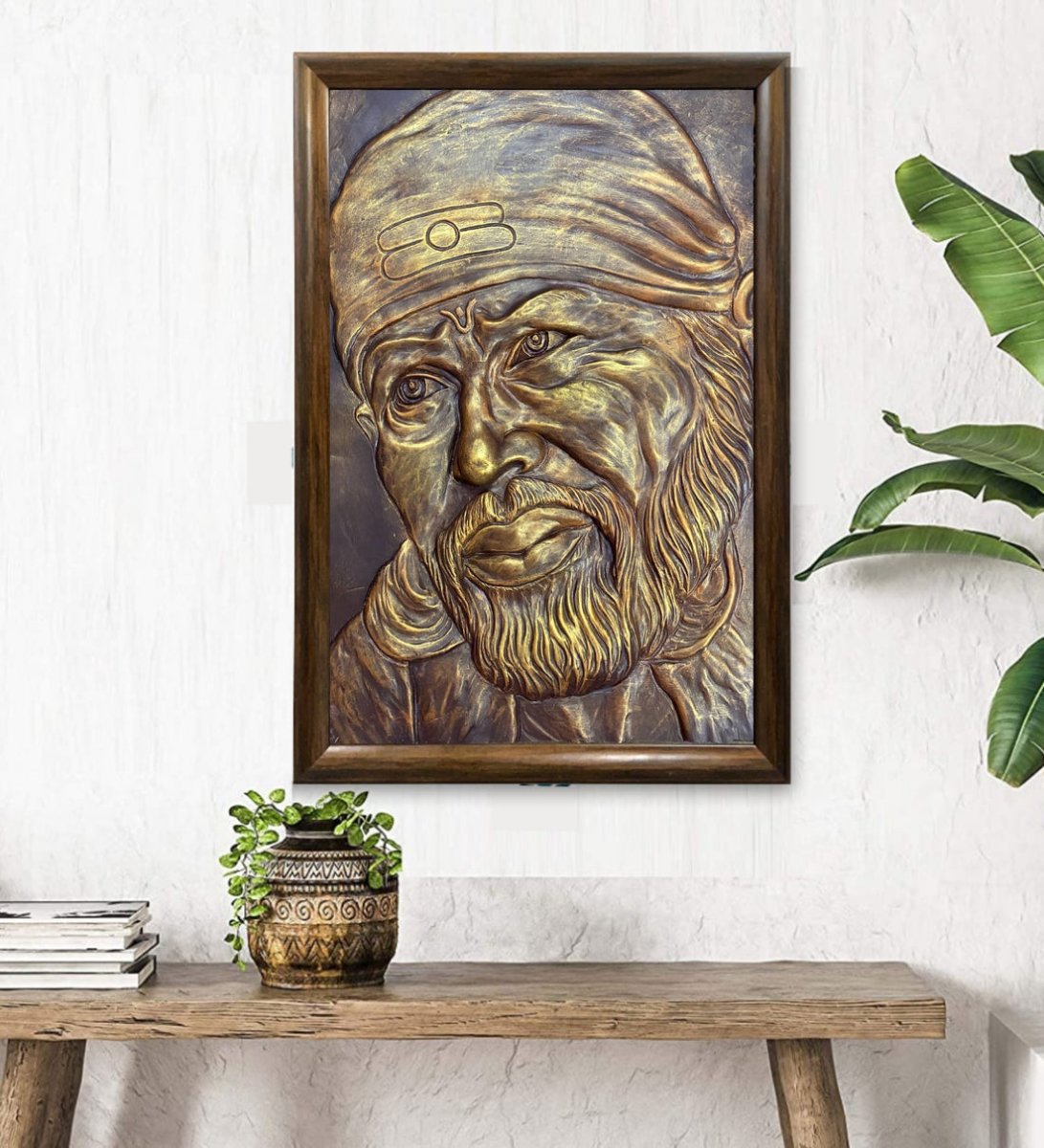 Sai Baba 3D Wall Hanging (36 x 24 Inches)