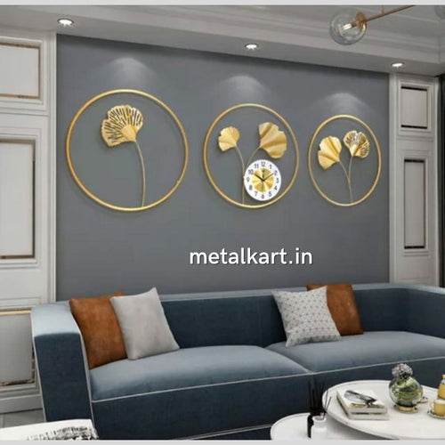 Set of 3 Metallic flower filled rings cum watch (20 x 20 inches Each)