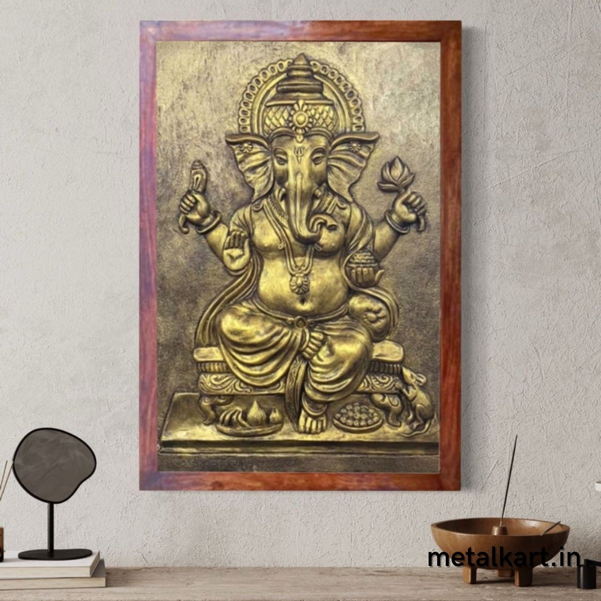 Sri Ganesh 3D Wall Sculpture (36 x 24 Inches)