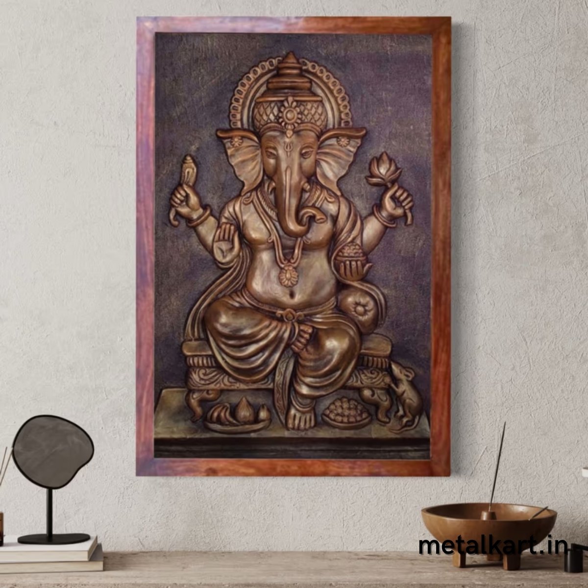 Sri Ganesh 3D Wall Sculpture (36 x 24 Inches)