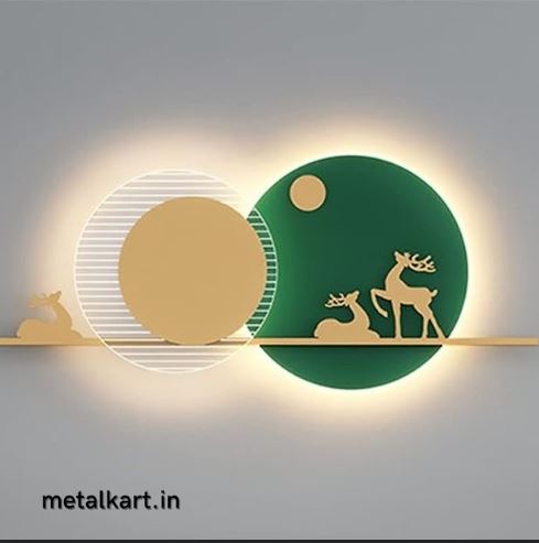 Sunrise Serenade with Regal Deers and LED Wall Hanging (48 x PROP Inches)