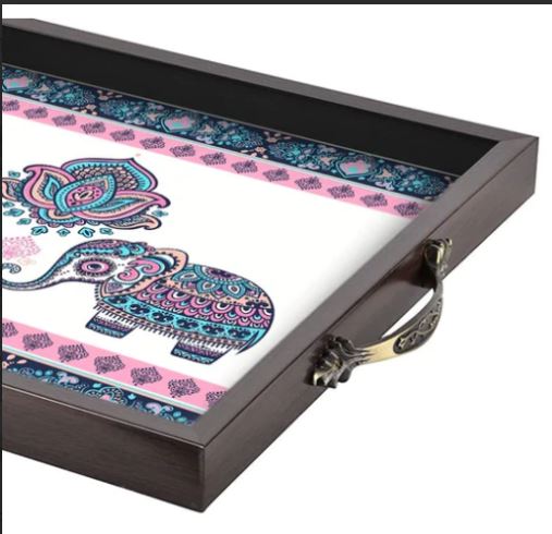 Traditional designs Wooden Serving Tray (Starting 9x9 Inches)