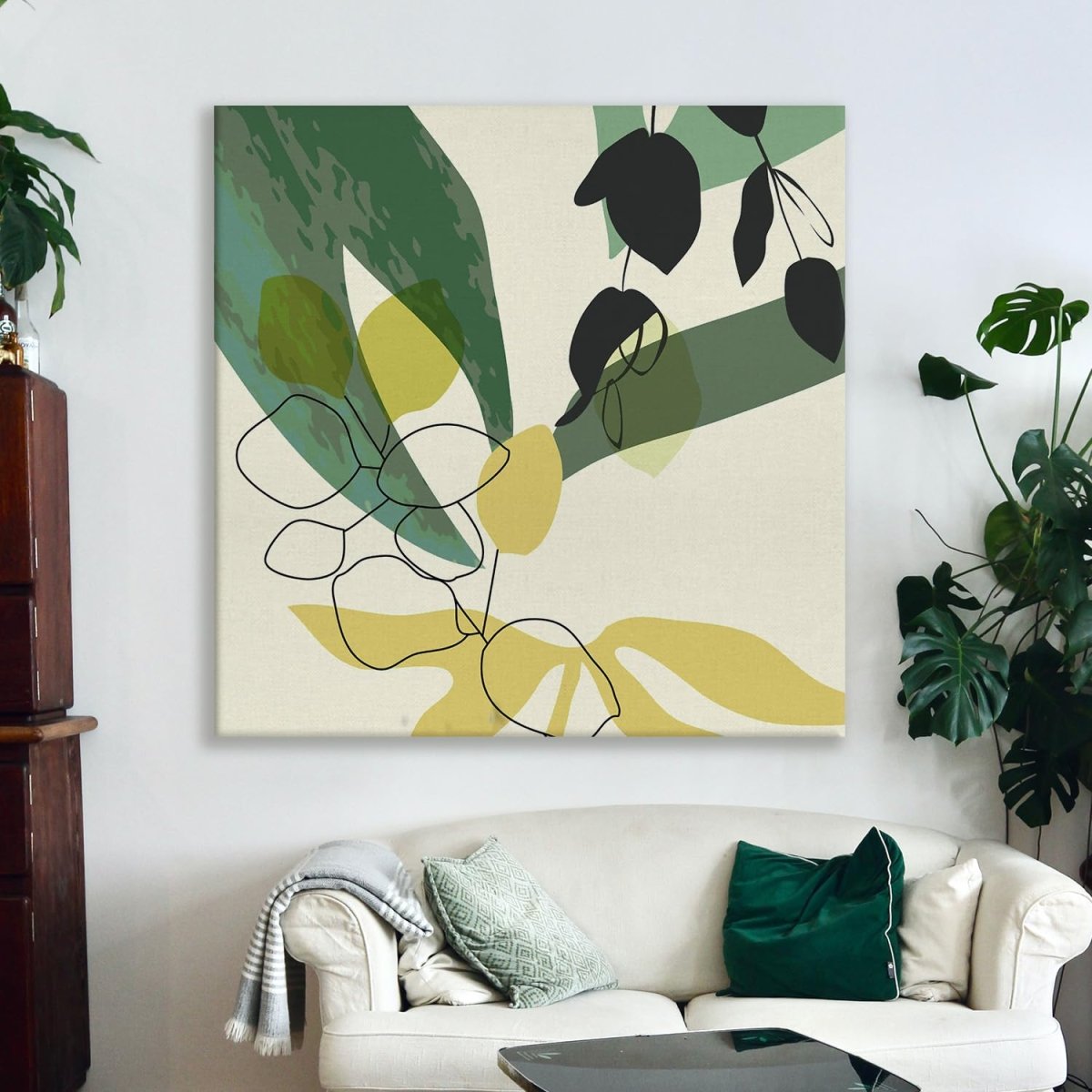 Whisper of Leaves Canvas Wall Painting (36 x 36 Inches)