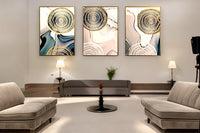 Thumbnail for The Golden Veil Crystal Glass Painting Set of 3 (150 x 70 Cm)