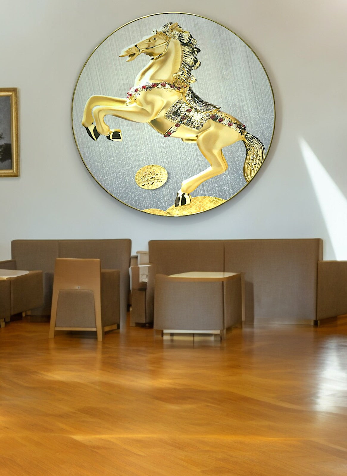 The Equine Grace Crystal Glass Painting (60 x 60 Cm)