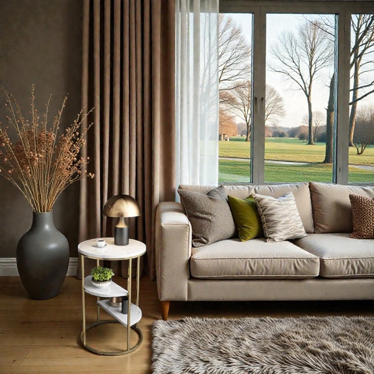 3 Tier White and Gold Marble Top Shelf style Metal Side Table