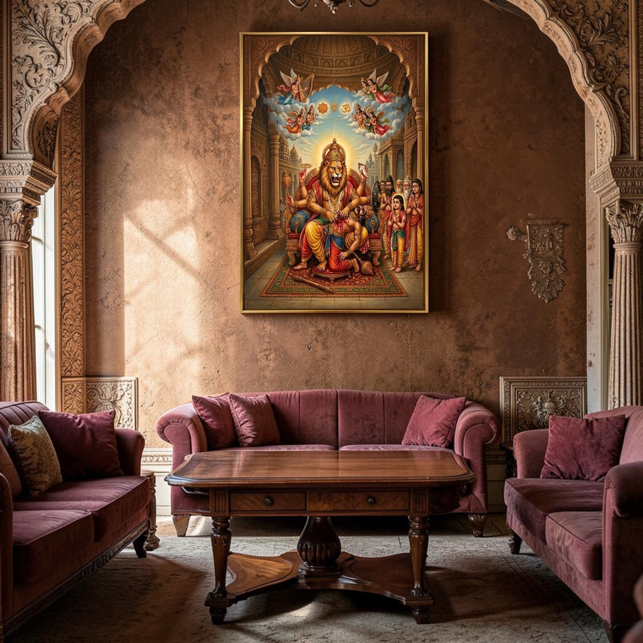 Narasimha Dev: The Divine Pillar of Protection (24 x 36 Inches)