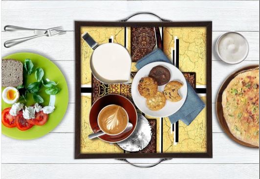 Contemporary Wooden Serving Tray (Starting 9x9 Inches)