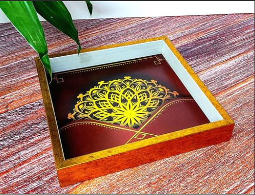 Decorative Wood Tray for Centre Table (Starting 9x9 Inches)