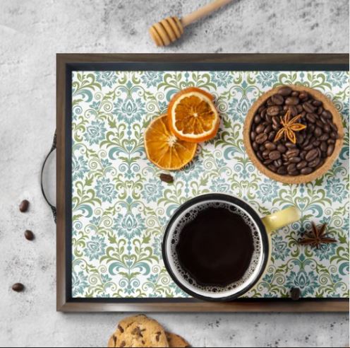 Designer Pine Wood Tray for Serving Coffee, breakfast, and Snacks (Starting 12 x 18 Inches)