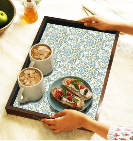 Designer Pine Wood Tray for Serving Coffee, breakfast, and Snacks (Starting 12 x 18 Inches)
