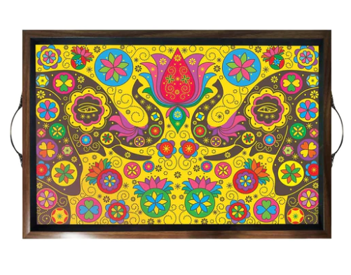 Ethnic Design Wooden Serving Tray (Starting 12x18 Inches)