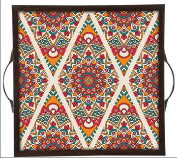 Geometrically design Printed Serving Tray (Starting 9x9 Inches)