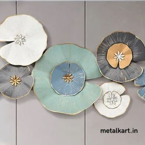 Lotus Bloom Metallic Wall Hanging (48x24 Inches)