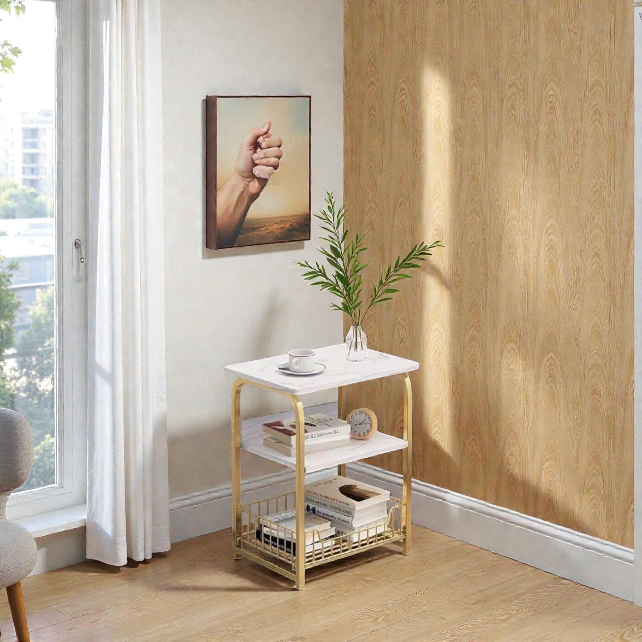 Metalkart Special The Gilded Book Nook 3-Shelf Organizer