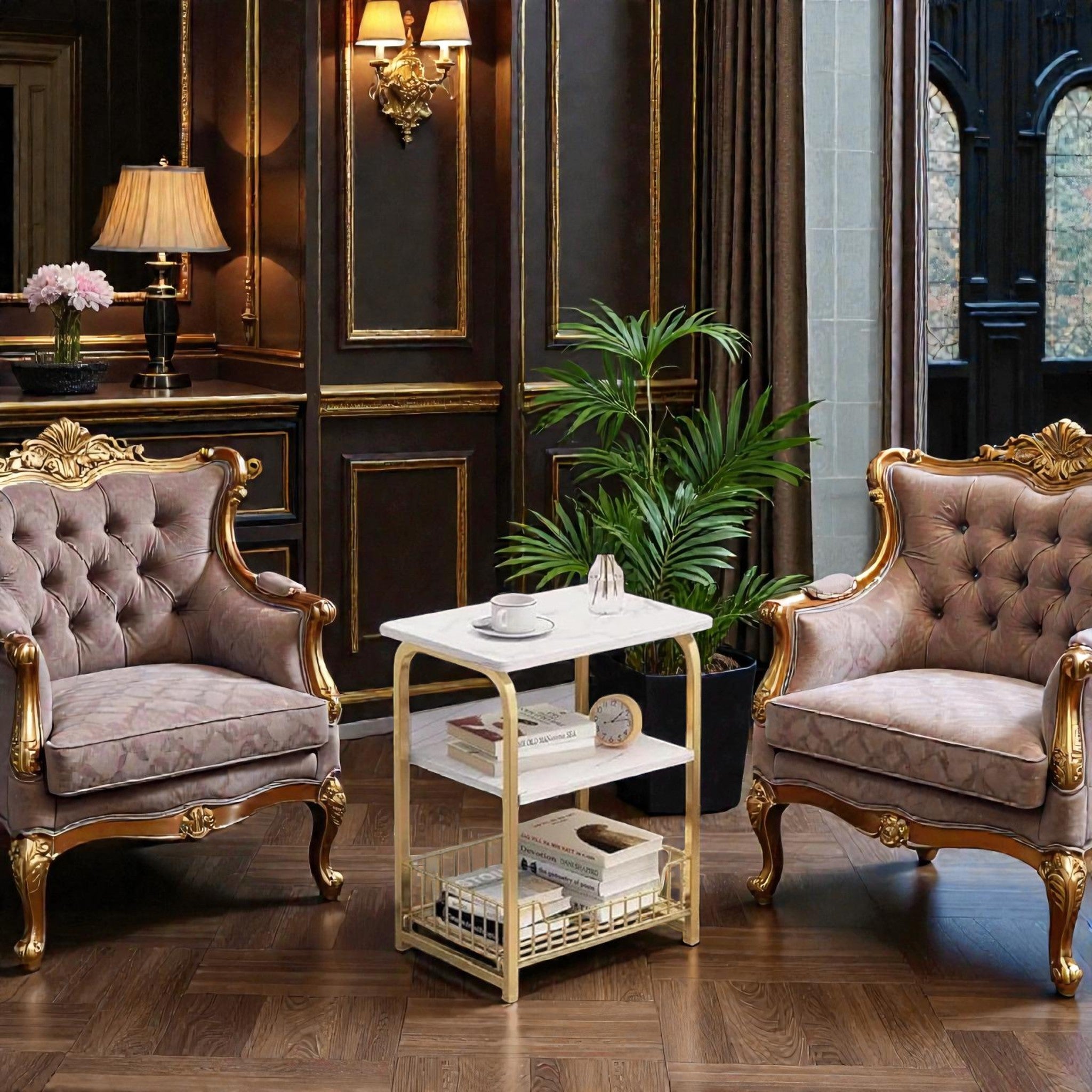 Metalkart Special The Gilded Book Nook 3-Shelf Organizer