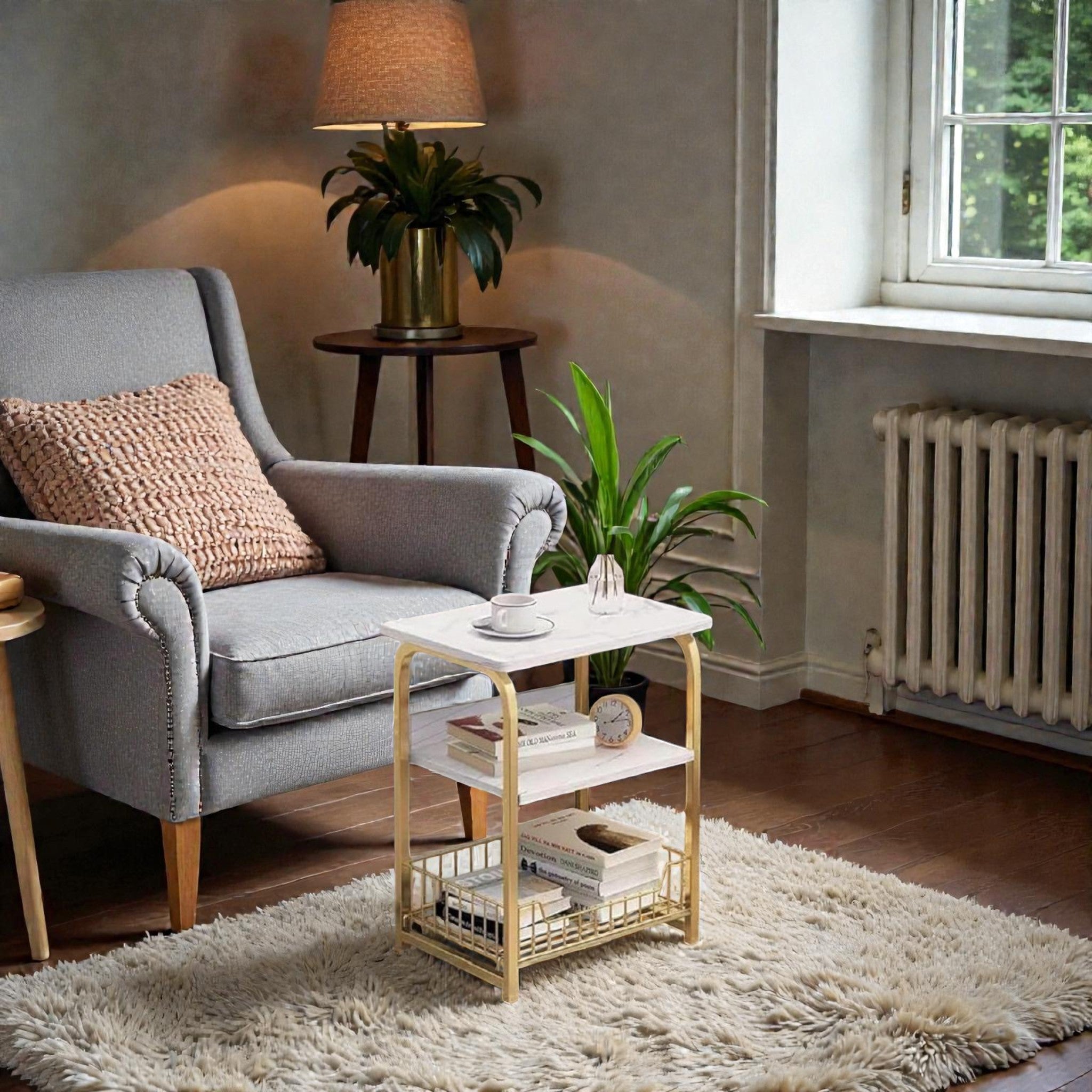 Metalkart Special The Gilded Book Nook 3-Shelf Organizer