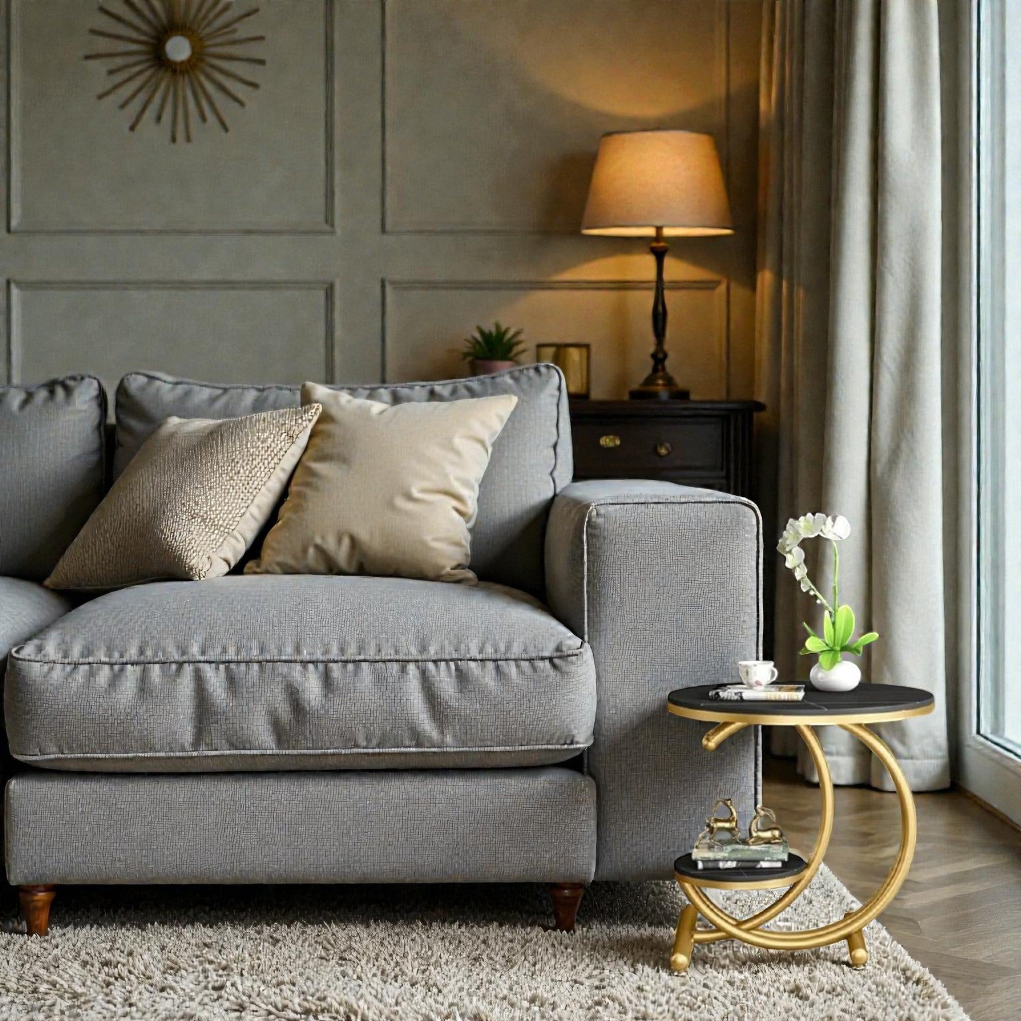 Metalkart Special Matte Midnight 2-Shelf Tray Table