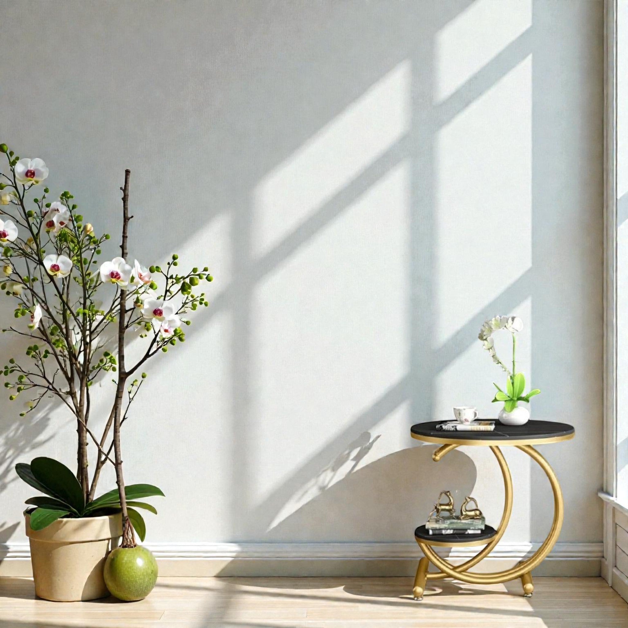 Metalkart Special Matte Midnight 2-Shelf Tray Table