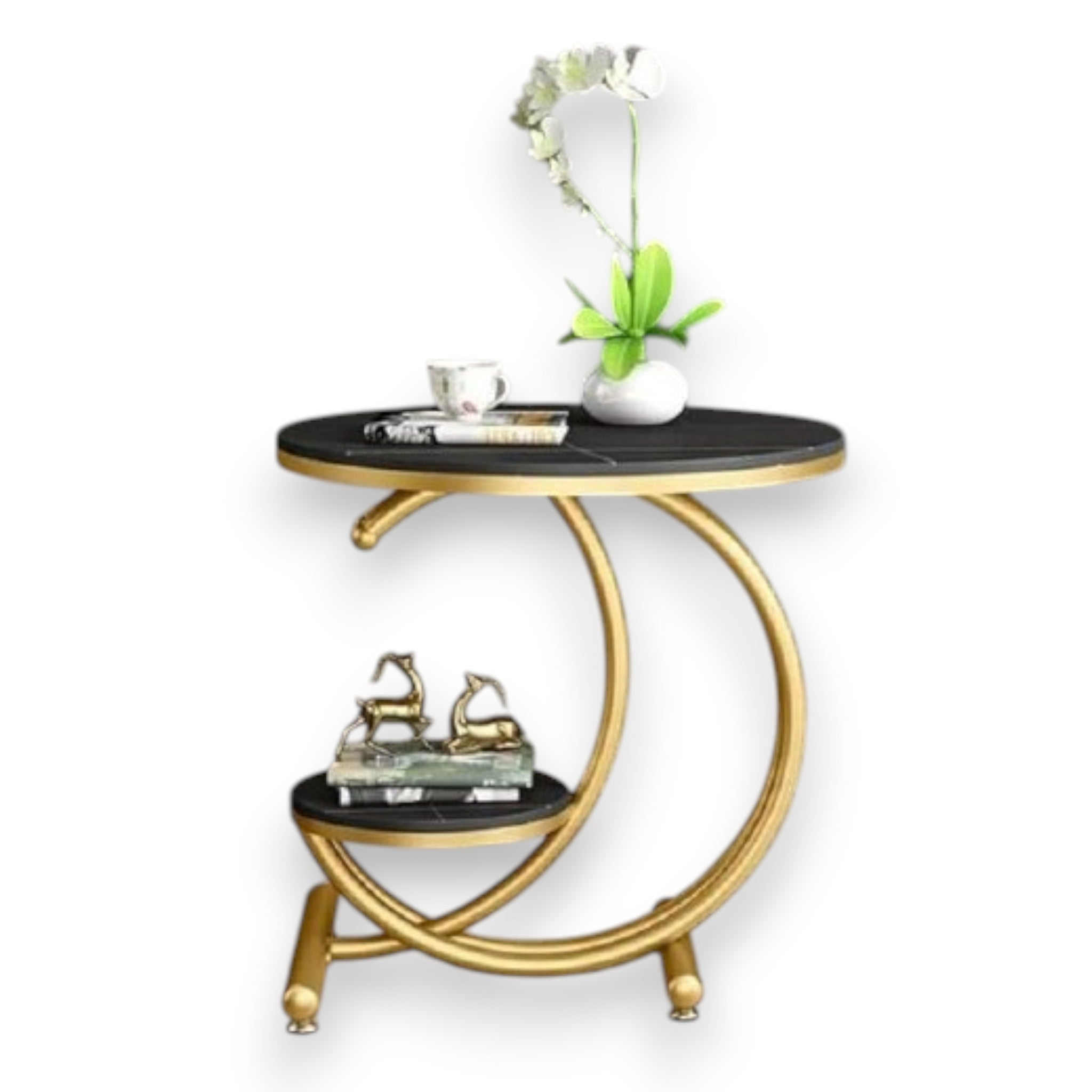 Metalkart Special Matte Midnight 2-Shelf Tray Table