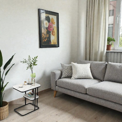 Metalkart Special The Modern Marble-Top Laptop C-Table