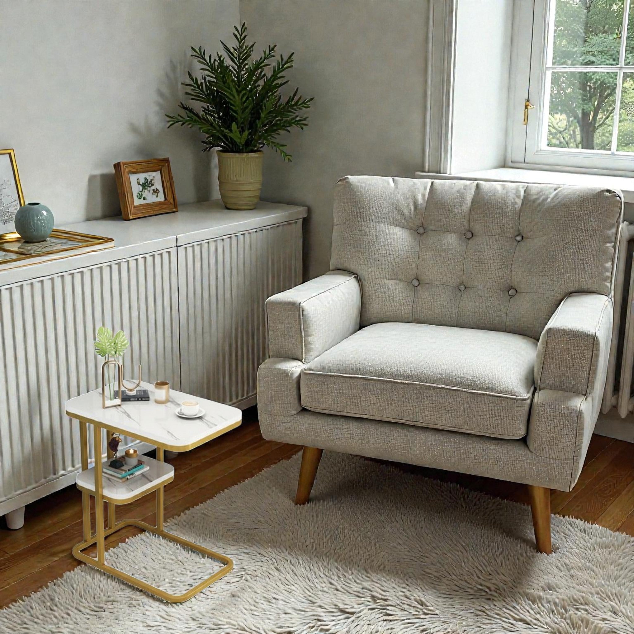 Metalkart Special The Modern Marble-Top Laptop C-Table