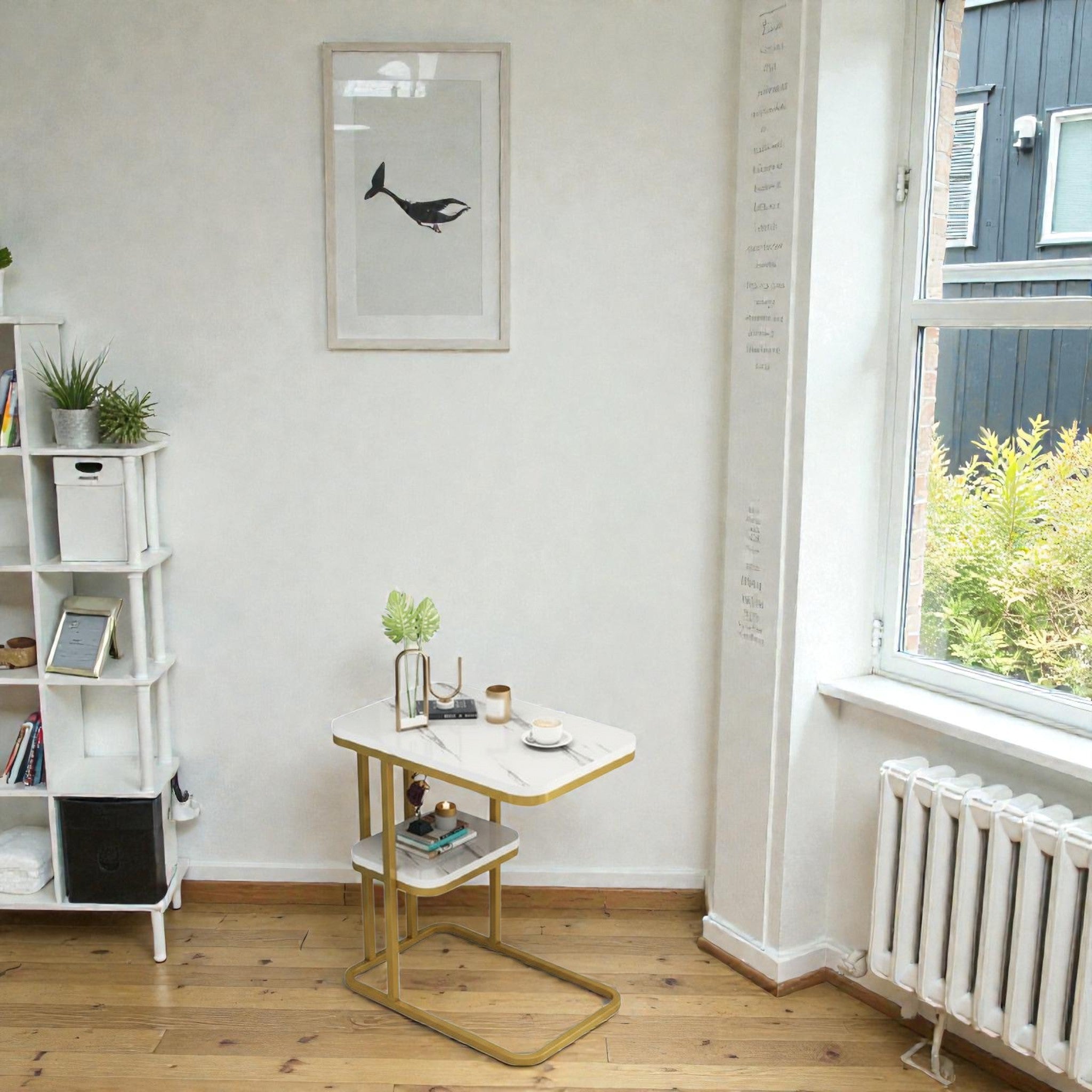 Metalkart Special The Modern Marble-Top Laptop C-Table