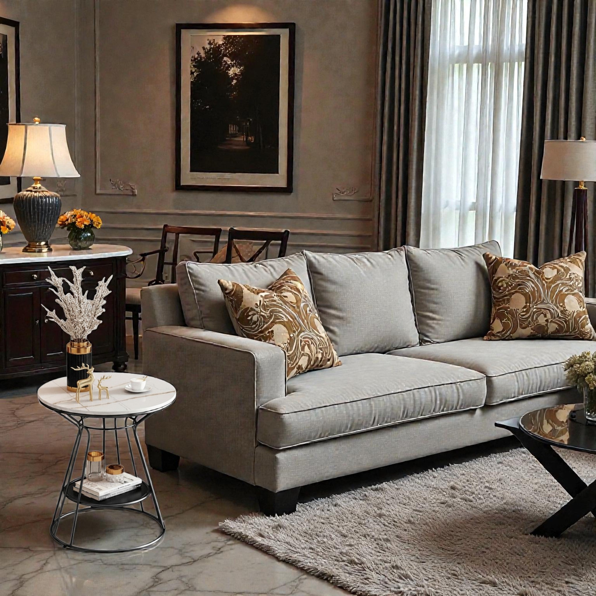 Metalkart Special The Meridian Caged Slate Nightstand