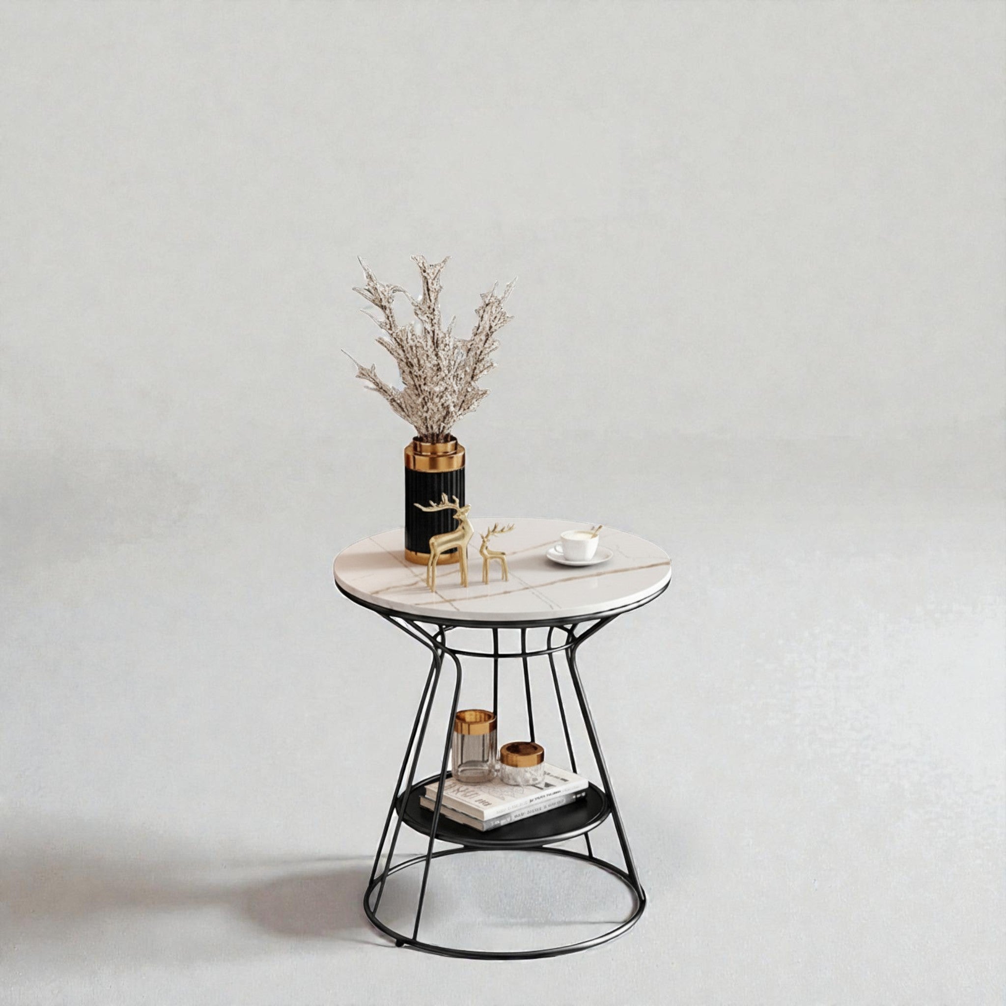 Metalkart Special The Meridian Caged Slate Nightstand