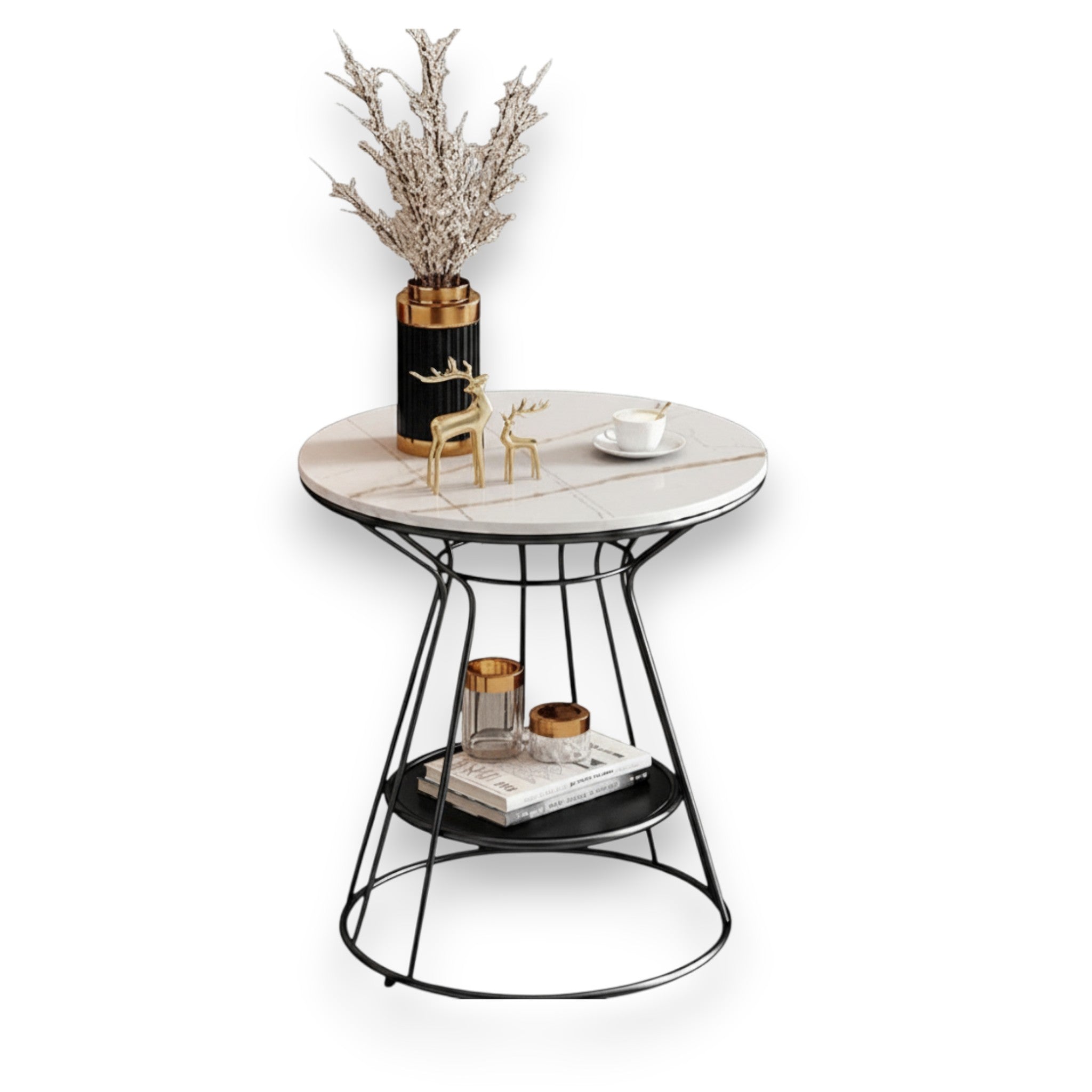 Metalkart Special The Meridian Caged Slate Nightstand