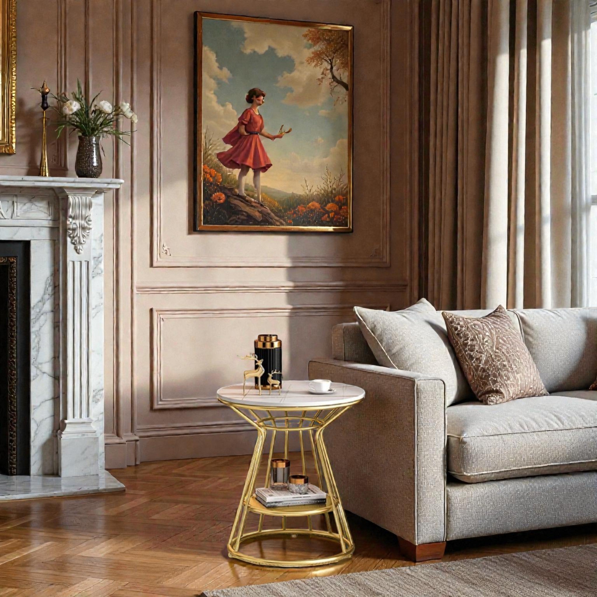 Metalkart Special The Meridian Caged Slate Nightstand