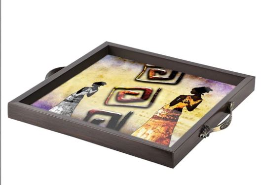 Tea Wooden Tray for serving Food and Snacks (Starting 9x9 Inches)