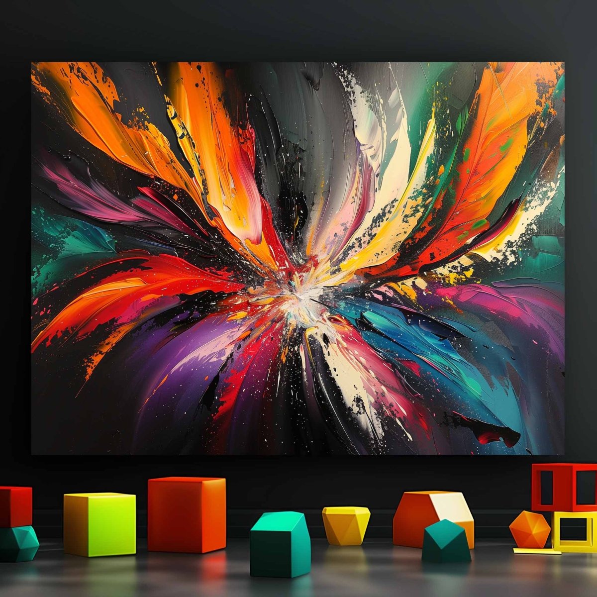 Abstract: Astral Coalescence Canvas Wall Painting (36 x 24 Inches)