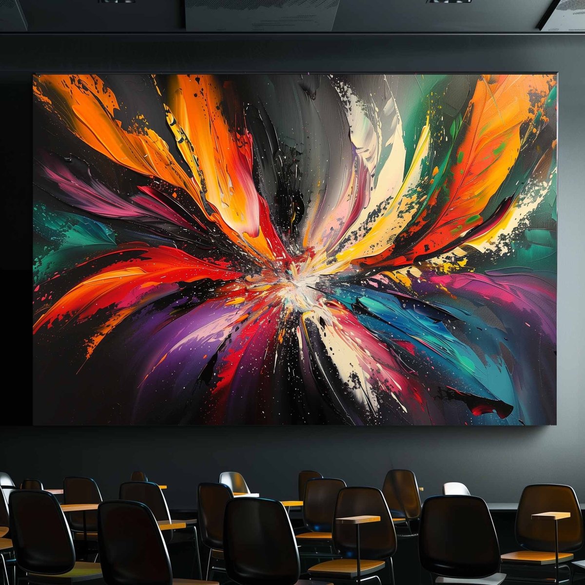 Abstract: Astral Coalescence Canvas Wall Painting (36 x 24 Inches)