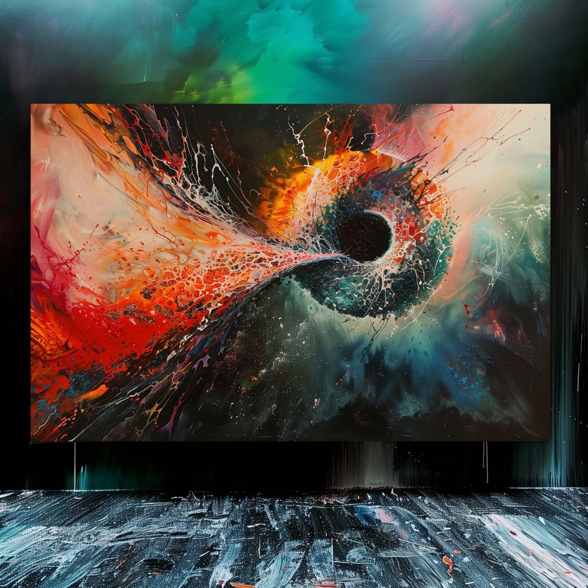 Abstract: Cosmic Maelstrom Canvas Wall Painting (36 x 24 Inches)