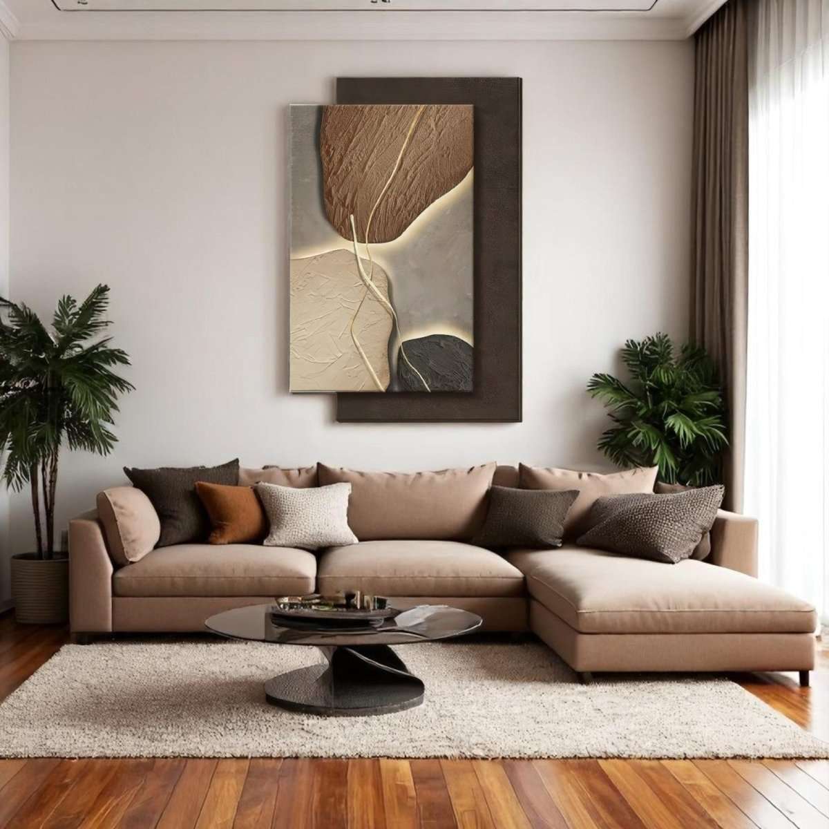Abstract Earthy Flow Wall Decor (60 x 80 CM) - Punam Metalcrafts